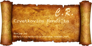 Czvetkovics Renáta névjegykártya